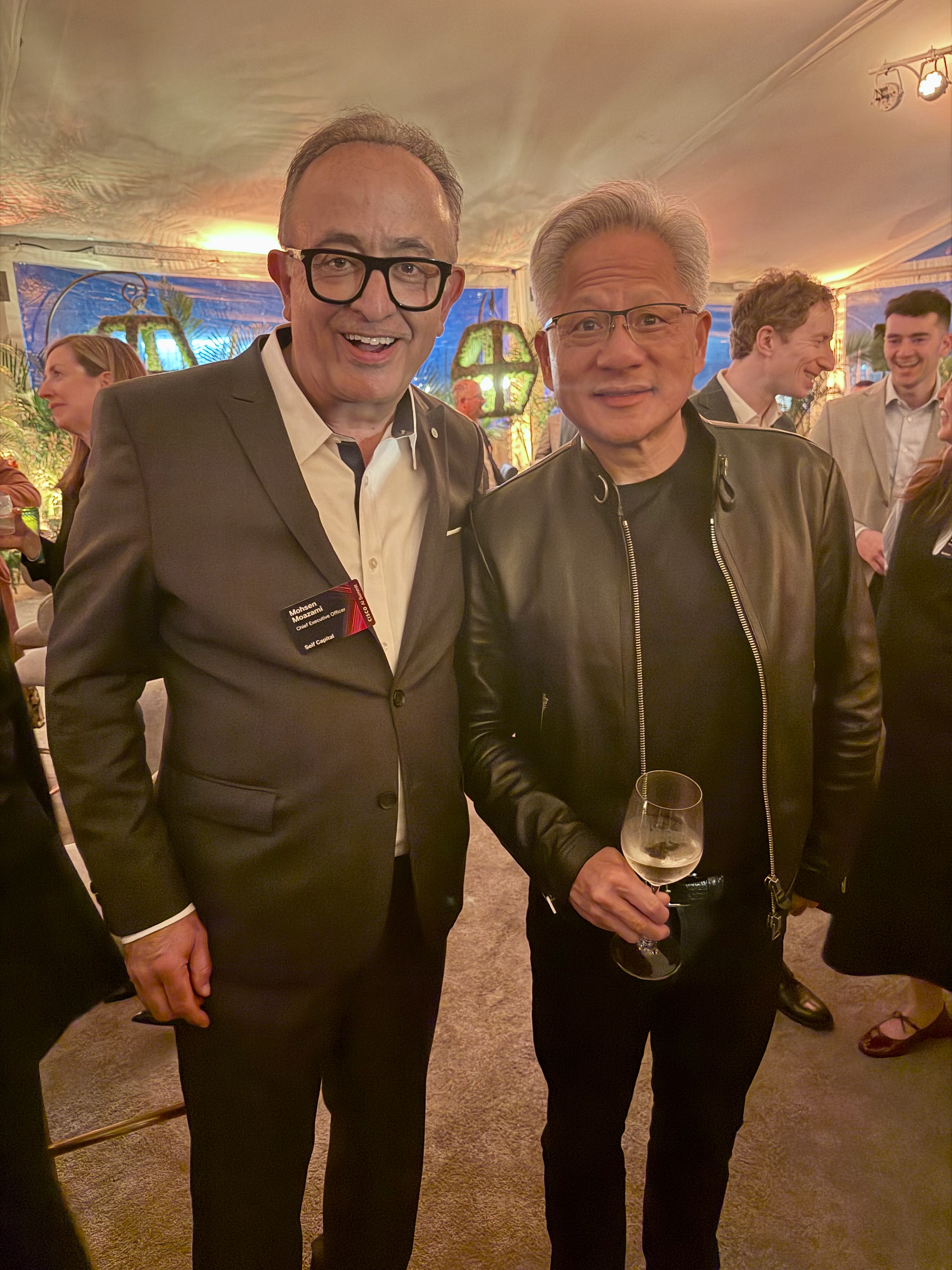 Mohsen Moazami with Jensen Huang, CEO of NVIDIA